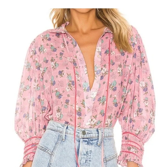 LoveShackFancy Tops - Floral Pink Women's Top